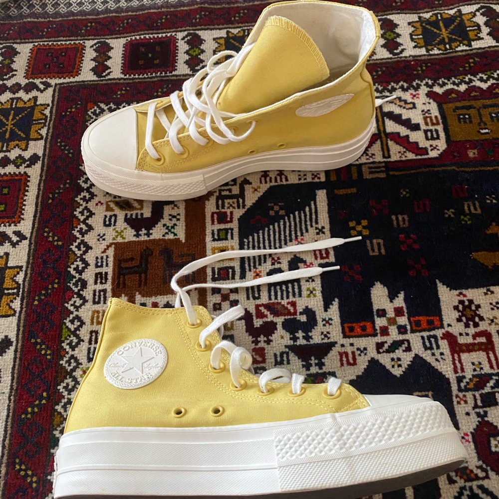 Pale Yellow Platform Converse